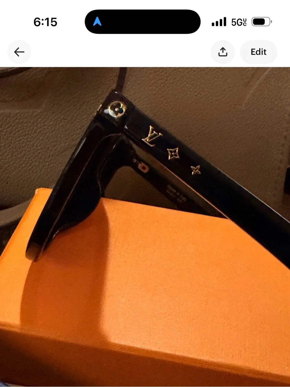 Louis Vuitton Black Cat Eye Sunglasses with Gold Monogram Accents